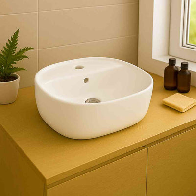 Pereya Mini Countertop Washbasin - White - Bathroom Store Ireland