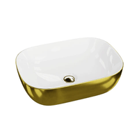 Costa Countertop Washbasin - Gold/White - Bathroom Store Ireland