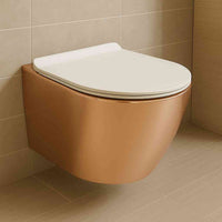 Nebula Slim Gold - Wall Hung Toilet With Soft Close Seat - Bathroom Store Ireland