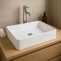 Ruby Rectangle Countertop Basin - White - Glacier Ceramic
