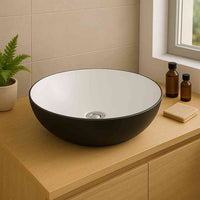Rosa Countertop Basin - Black & White - Bathroom Store Ireland