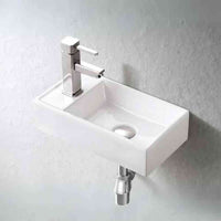Alexandrite Wall Mounted Basin - Basin Left - Glacier Ceramic