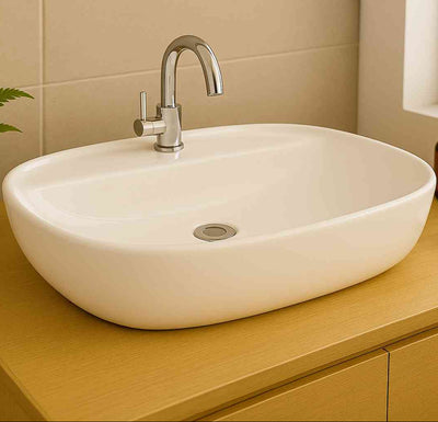Pereya Grande Countertop Washbasin - White - Bathroom Store Ireland