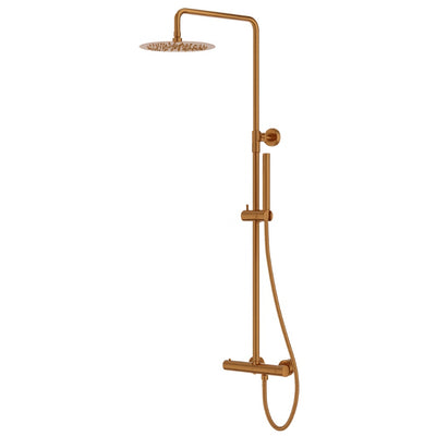 Orion Thermostatic Shower Set with Rain Shower — Brushed Copper