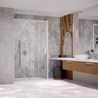 Radaway Idea KDJ Shower Enclosure – White Finish, 6mm Glass - 1000mm Left - Radaway