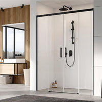 IDEA 8 DWD Shower Door - Black - 1400mm - Bathroom Store