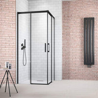 Radaway Idea 8 KDD Recess Shower Enclosure – Matte Black, 6mm Safety Glass - 800mm 800mm - Radaway