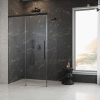 Radaway Idea 8 QL KDJ Shower Enclosure – 8mm Glass, Matte Black - 1000mm Left - Radaway