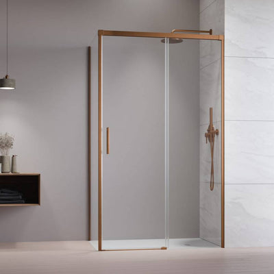 Radaway Idea KDJ Shower Enclosure – Brushed Copper, 6mm Glass - 1000mm Left - Radaway