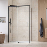 Radaway Idea KDJ Shower Enclosure – Brushed Gunmetal, 6mm Glass - 1000mm Left - Radaway