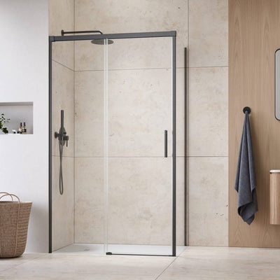 Radaway Idea KDJ Shower Enclosure – Brushed Gunmetal, 6mm Glass - 1000mm Left - Radaway