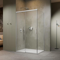 Radaway Idea 8 KDJ Recess Shower Enclosure – Polished Chrome, 8mm Glass - 1000mm LEFT - Radaway