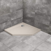 Doros PT Stone Cashemere Pentagon Shower Tray - 800x800mm - Radaway