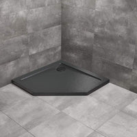 Doros PT Black Stone Pentagon Shower Tray - 800x800mm - Radaway