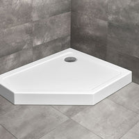 Doros PT E Compact Shower Tray - White Acrylic Left - Radaway