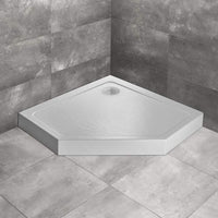 Doros PT Compact White Pentagon Shower Tray - White Acrylic 900x900mm - Radaway