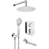 Arnika Concealed Shower Set with Bath Spout - Titanium - Deante