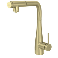 Deante Eridan Kitchen Tap with Water Filter & Pull-Out Spout - Brushed Gold - Deante