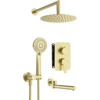 Arnika Concealed Shower Set with Bath Spout - Brushed Gold - Deante