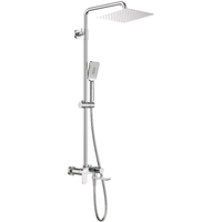 Deante Alpinia Shower Column with Bathtub Mixer & Spout - Chrome - Deante