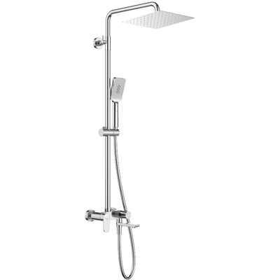 Deante Alpinia Shower Column with Bathtub Mixer & Spout - Chrome - Deante