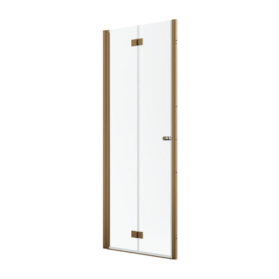 Radaway NES DWB Brushed Copper Bifold Shower Door – 6mm Glass - 700mm Left - Radaway