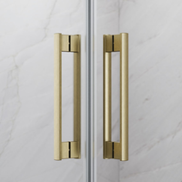 Radaway Idea DWD Swing Shower Door – Brushed Gold, 6mm Glass - 1500mm - Radaway