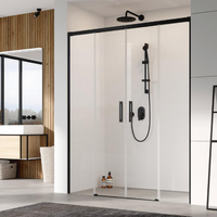 Radaway Idea DWD Swing Shower Door – Matte Black, 6mm Glass - 1400mm - Radaway