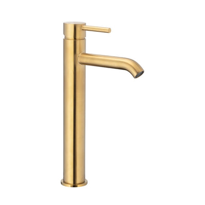 Moza Tall Washbasin Mixer — Brushed Gold