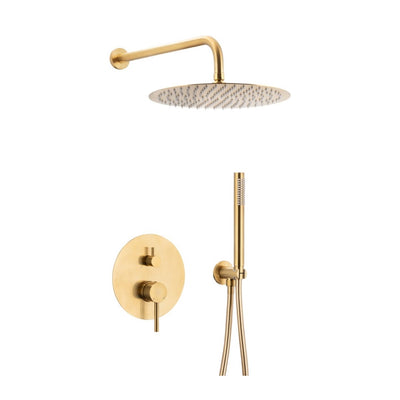 Moza Concealed Rainshower Set — Brushed Gold