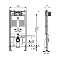 Tece TECEprofil - concealed frame, (slim) installation height 1120 mm - Bathroom Store Ireland