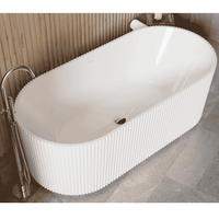 Besco Giuliana Freestanding Acrylic Bathtub with White Syphon - 170x80mm - Bathroom Store