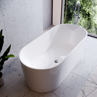 Besco Lova Freestanding Mineral DuraBe Bathtub with White Syphon (Gloss/Matt) - Matt - Bathroom Store