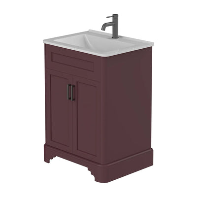 Galanta Burgundy floor standing vanity unit and basin 600mm