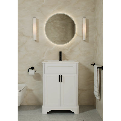 Galanta White floor standing vanity unit in bathroom