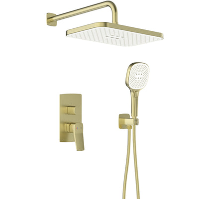 Malaga Wall-Mounted Concealed Shower Mixer with Handset — Brushed Gold