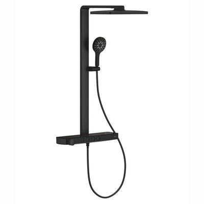 GROHE Rainshower Aqua Pure square head shower system in Phantom Black