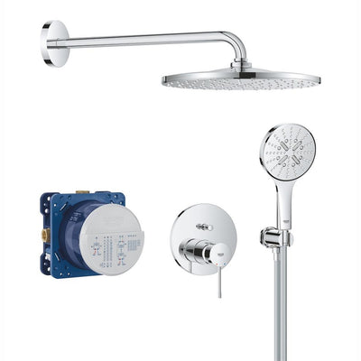 GROHE Essence concealed shower system with Rainshower Mono 310 in chrome