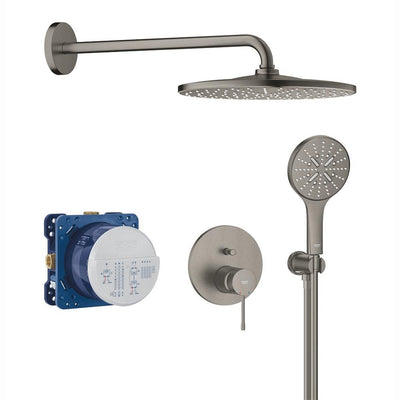 GROHE Essence concealed shower system with Rainshower Mono 310 in anthracite