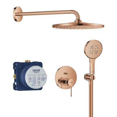 GROHE Essence concealed shower system with Rainshower Mono 310 in bronze