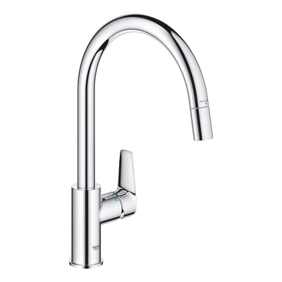 GROHE BauEdge Single-Lever Sink Mixer with Pull-Out Spout - Chrome
