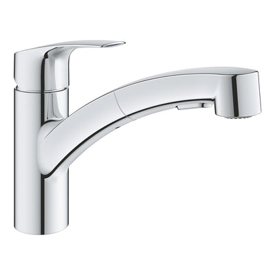 GROHE Eurosmart Single-Lever Sink Mixer with Pull-Out Spout - Chrome