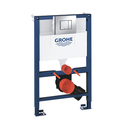 GROHE Rapid SL 3-in-1 0.82 m with Bau Ceramic Wall-Hung WC Pack - Chrome