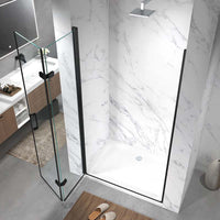 Gulietta Aero Black Bi-Fold Shower Door Open