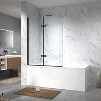 Gulietta Black 2-wings Bath Screen in Bathroom