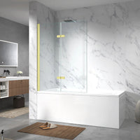Gulietta Gold 2-Wings Bath Screen in Bathroom