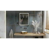 Hebe 80x60cm Rectangle Gold LED Mirror in Bathroom