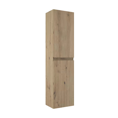 Incline Oak wall hung tall boy storage cabinet