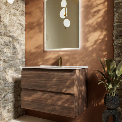 Incline Walnut vanity unit in bathroom