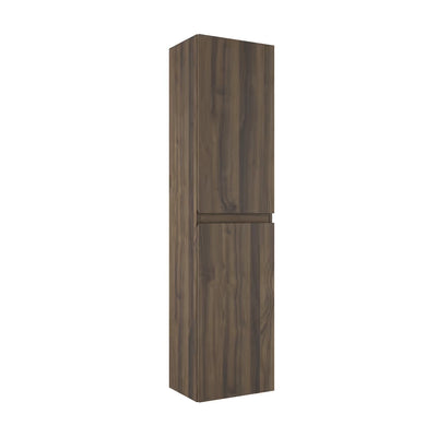 Incline Walnut wall hung tall boy storage cabinet